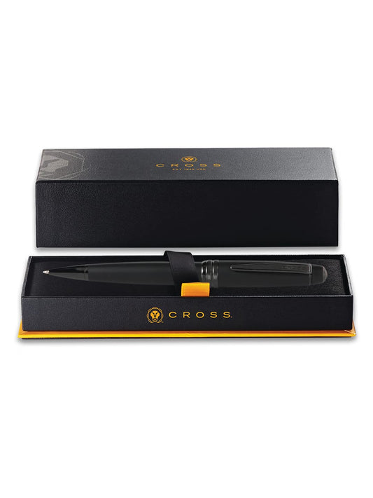 Cross Matte Black Lacquer Ballpoint Pen with polished black PVD appointments