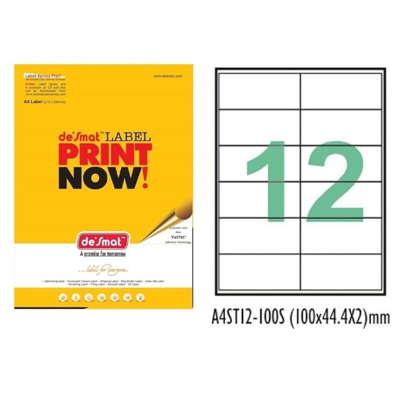 Desmat Label A4 ST12 100 Sheets