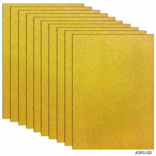 A3 Glitter Foam Sheet Without Sticker Gold