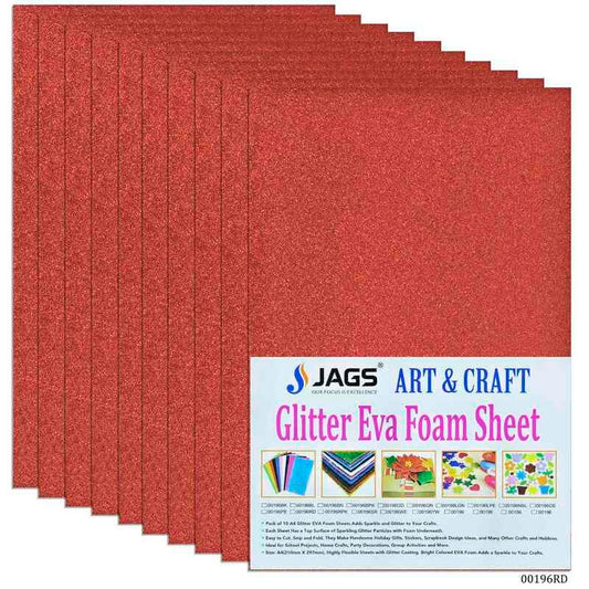 A4 Glitter Foam Sheet Without Sticker Red