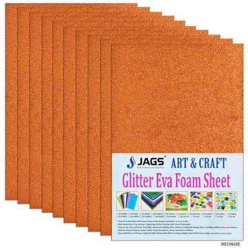 A4 Glitter Foam Sheet Without Stk Orange