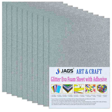 A4 Glitter Foam Sheet With Sticker Silver 26164SR(JG)