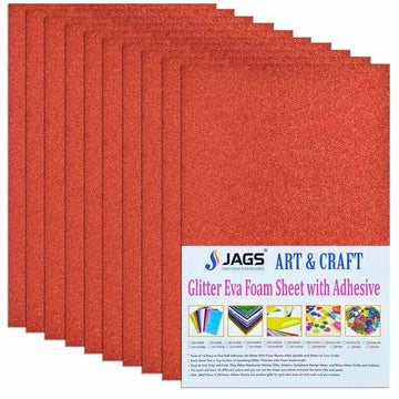 A4 Glitter Foam Sheet With Sticker Red 26164RD(JG)