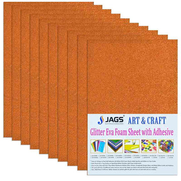 A4 Glitter Foam Sheet With Sticker Orange 26164OE(JG)