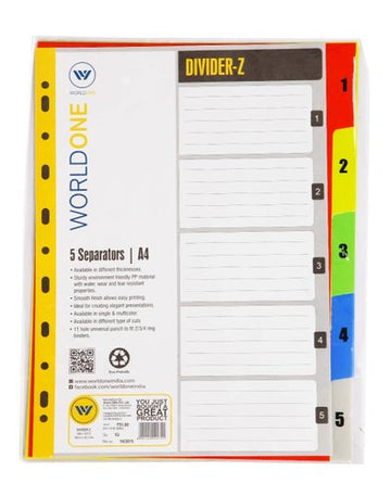 Worldone/Solo Sheet Seperators 1 To 5 DV15R