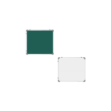 OBASIX® Double-Sided (Non-Magnetic) Whiteboard and Green Chalkboard Classic Series | Aluminium Frame