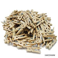 Wooden Clip 100pcs Mini Small White 100P25MMW(JG)