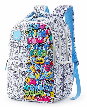 American Tourister Drip 33L Graffiti Backpack | 18 Inch School Bag with 3 Compartments for Boys & Girls