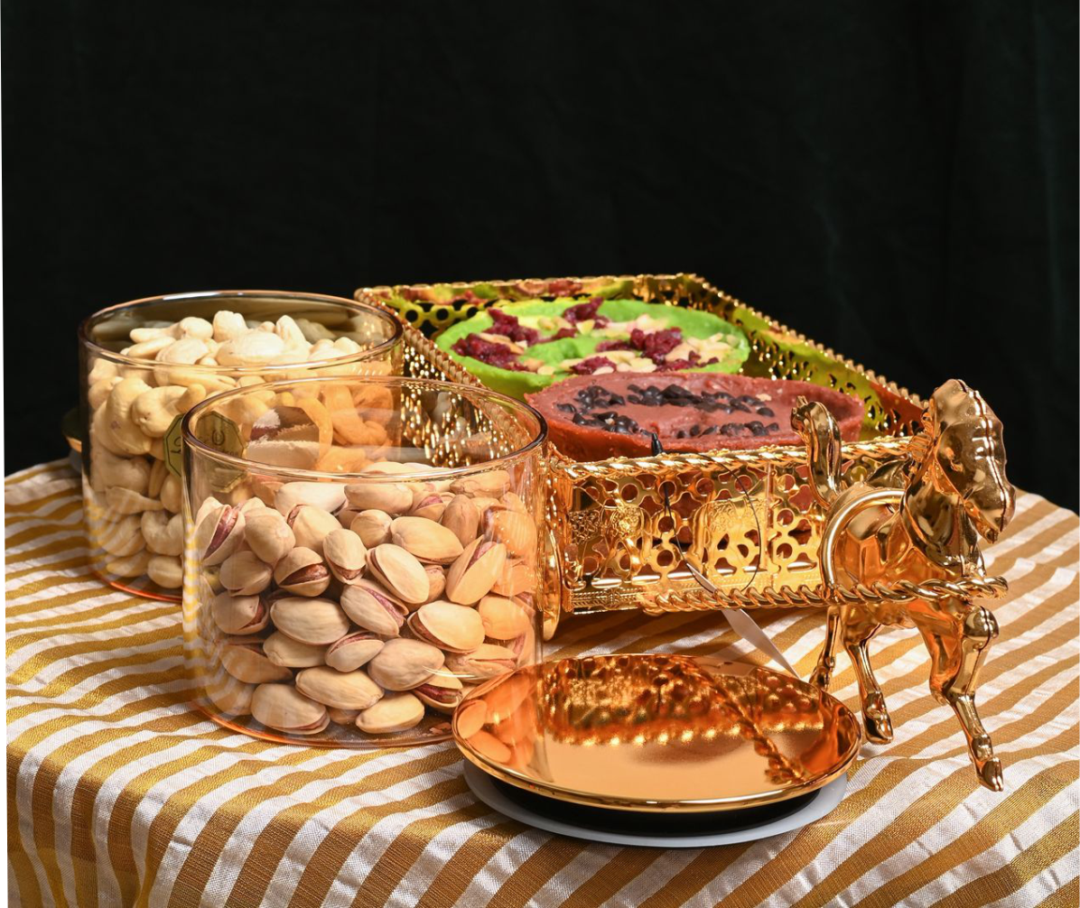 Luxury Golden Horse Dry Fruits Tray