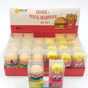 Burger & Fries Eraser & Sharpener 21003