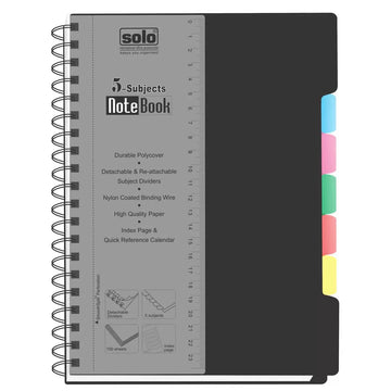 Solo 5 Subjects Note Book – 300 Pages, Square Ruled, B5 (NB557)