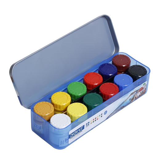 Doms Poster Colour Paint Set (12 Colours) | Bright & Opaque Paints for Kids & Students