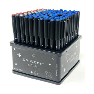 Pentonic Cipher 0.5mm Smooth Ball Pen Set | Blue Black Red Ink | 100 Pens
