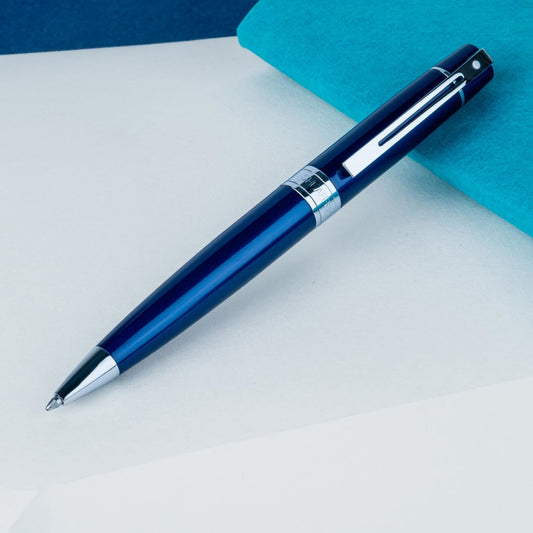 Sheaffer Gift 300 9341 Glossy Blue Ballpoint Pen with Chrome Plated Trim