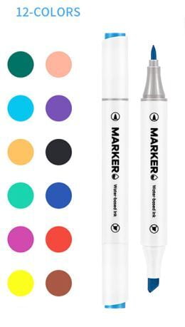 Bitoon Water Based Ink Marker Kids Pk/12 9500 (NV)