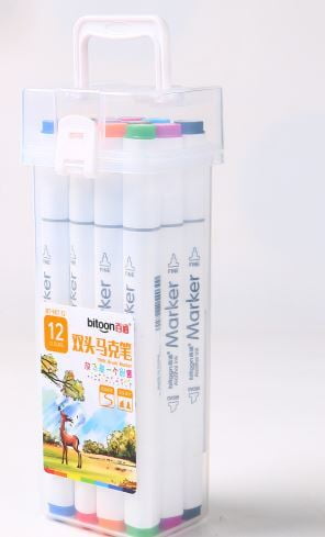 Bitoon twin Brush Triangular Marker Pk/12 BT987-12 (NV)