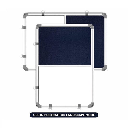 OBASIX® CLASSIC Series Combination Board (Non-Magnetic Whiteboard with Blue Pin-up Notice Board)| Aluminium Frame