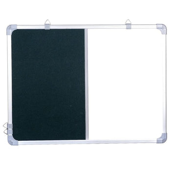 OBASIX® CLASSIC Series Combination Board (Non-Magnetic Whiteboard with Green Pin-up Notice Board) | Aluminium Frame