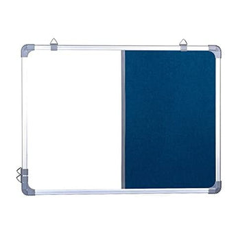 OBASIX® CLASSIC Series Combination Board (Non-Magnetic Whiteboard with Turquoise Blue Pin-up Notice Board) | Aluminium Frame