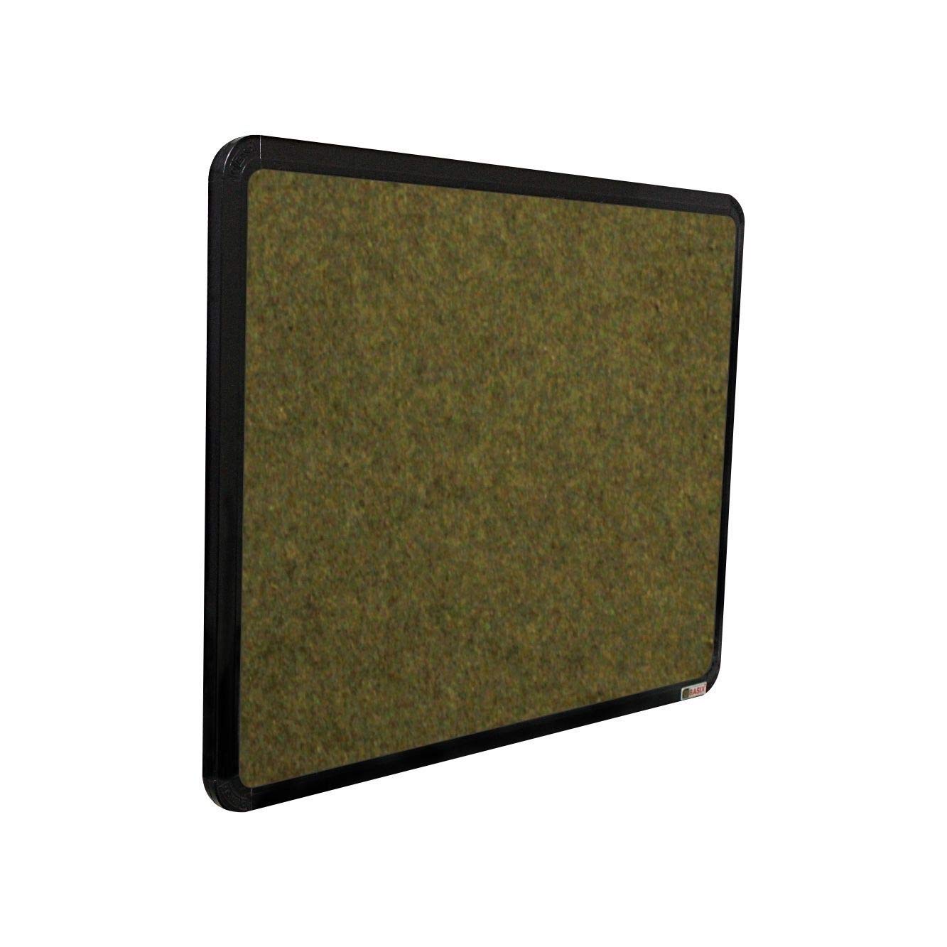 OBASIX® Superior Series Pin-up/Notice Board Olive Green with 20 Push-pins| Powder Coated Black Frame