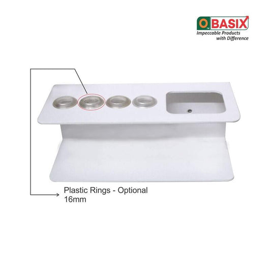 OBASIX® Whiteboard Marker & Duster Holder | Color White in Aluminium