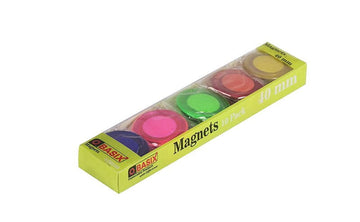 OBASIX® 40 mm Magnets for Whiteboards | Pack of 10 pcs | Colourful Magnetic Buttons