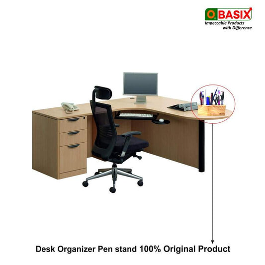 OBASIX® Wooden Pen Stand/TableDesk Organizer|Natural Wooden Pen Pencil Holder/Stationary Storage-PS06
