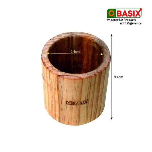 OBASIX® Wooden Pen Stand/Desk Organizer|Natural Wooden Round Pen Pencil Holder PS02