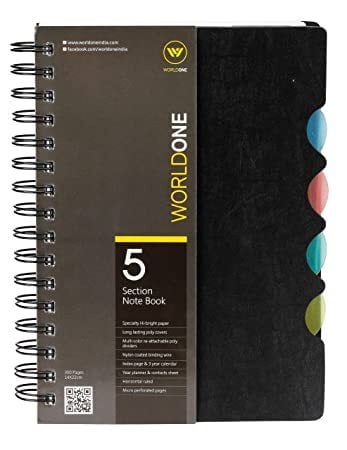 Worldone Notebook A5 5 Subject