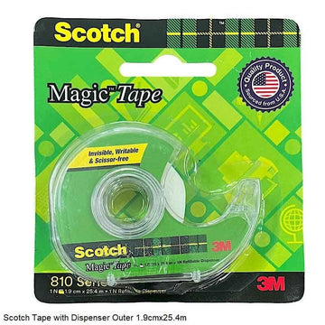 3M Scotch Magic Tape With Dispenser 1.9CmX25.4Cm