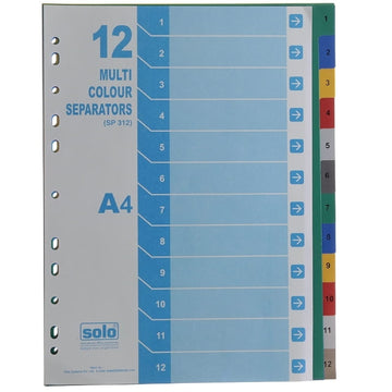 Solo Sheet Seperators 1-12 SP312 (Pack of 6)