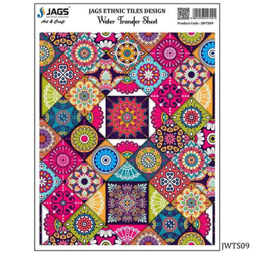 Water Transfer Sheet Ethnic Tiles Desi JWTS09(JG)
