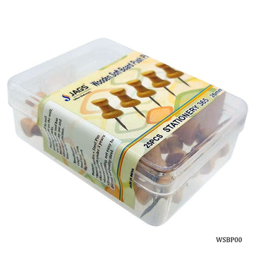Wooden Soft Board Push Pin 25Pcs WSBP00 (JG)