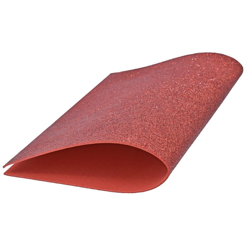 A4 Glitter Foam Sheet Without Sticker Red