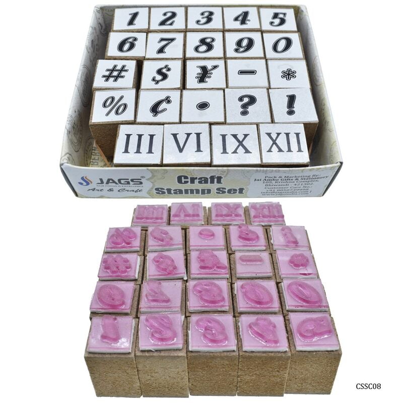Craft Stamp Set 0 to 9 28 Pcs Set CSSC08 (JG)