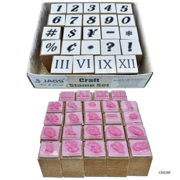 Craft Stamp Set 0 to 9 28 Pcs Set CSSC08 (JG)