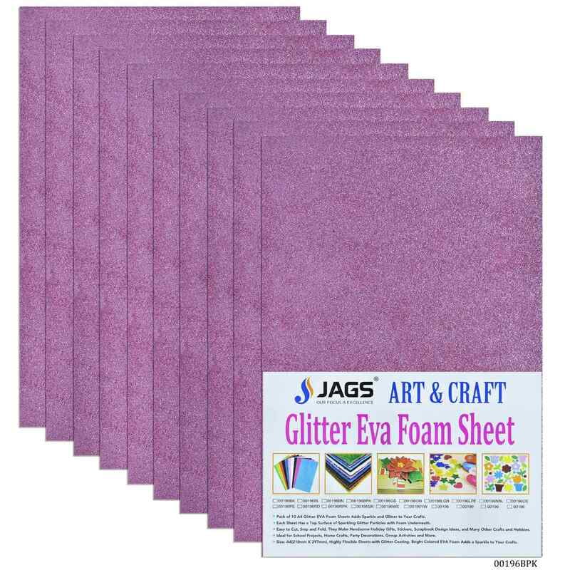 A4 Glitter Foam Sheet Without Stk B Pink 00196BPK(JG)