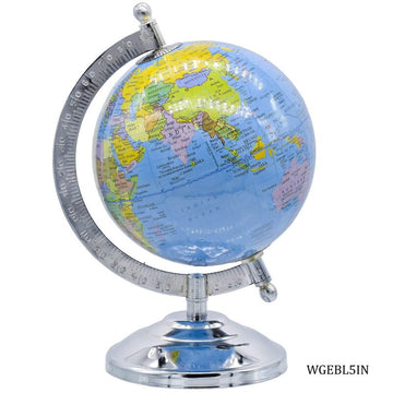World Globe Educational Blue Silver Base 5 inch WGEBL5IN (JG)