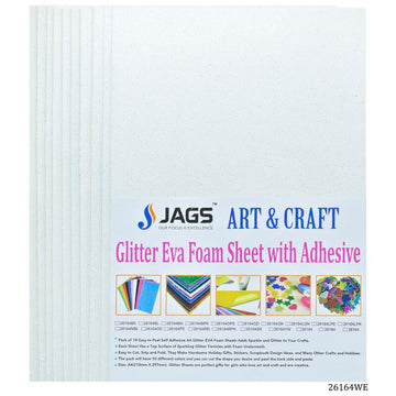 A4 Glitter Foam Sheet With Sticker White 26164WE(JG)