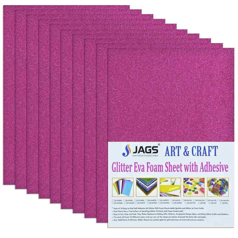 A4 Glitter Foam Sheet With Sticker R Pink 26164RPK(JG)