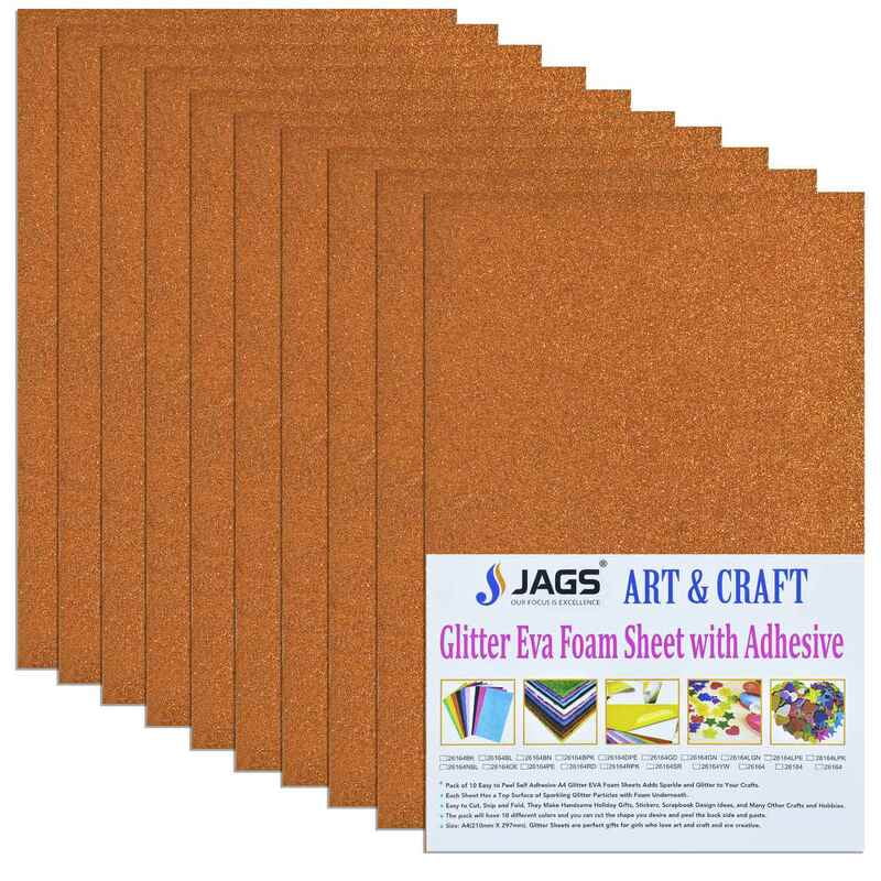 A4 Glitter Foam Sheet With Sticker Orange 26164OE(JG)