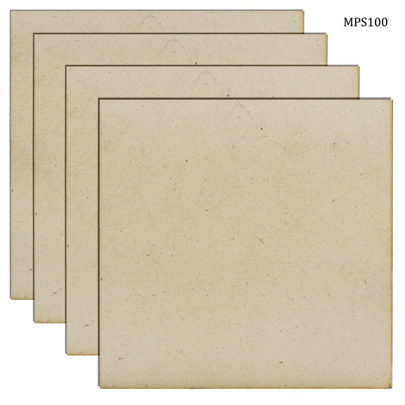 MDF Plate Square 10X10 4MM 4 Pics MPS100(JG)