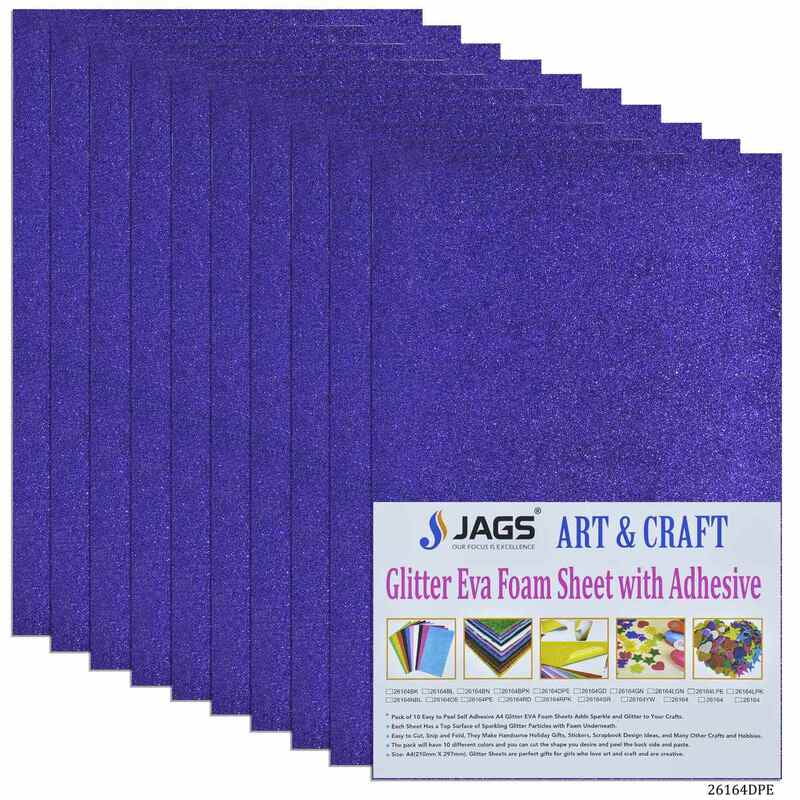 A4 Glitter Foam Sheet With Stick D Purple 26164DPE (JG)