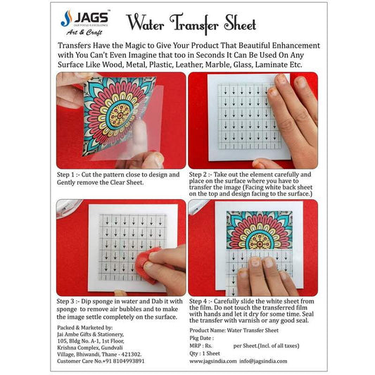 Water Transfer Sheet FLORAL PATTERN JWTS05(JG)