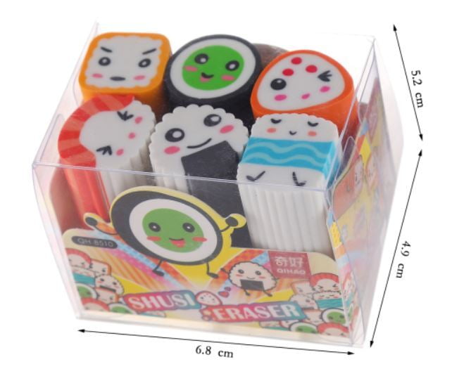 Sushi Eraser Kids Pk/6 QH8510 (NV)