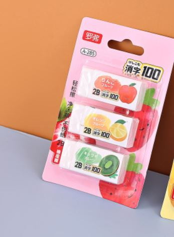 Eraser 3pcs in Card GBT-A-285 (NV)