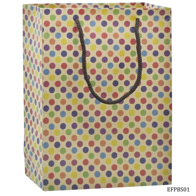 Eco Friendly Paper Beg Small 9.6x7.2 Polka Dot EFPBS01 (JG)