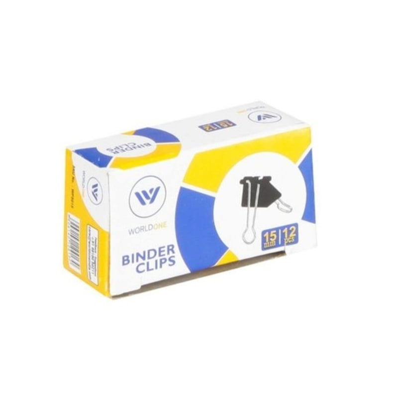 Worldone Binder Clips 15MM (Pack of 12 pcs)