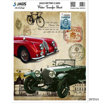 Water Transfer Sheet Retro Cars JWTS14(JG)