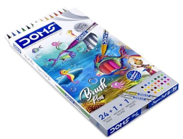 DOMS Brush Pens Box Pack 26 Shades | Calligraphy, Coloring & Watercolour Effect Pens